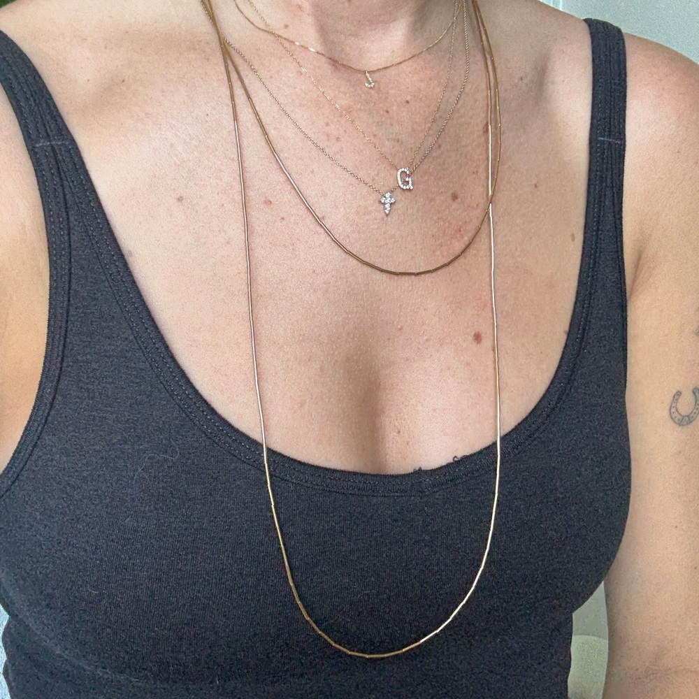 18k Gold bead necklace - 60”